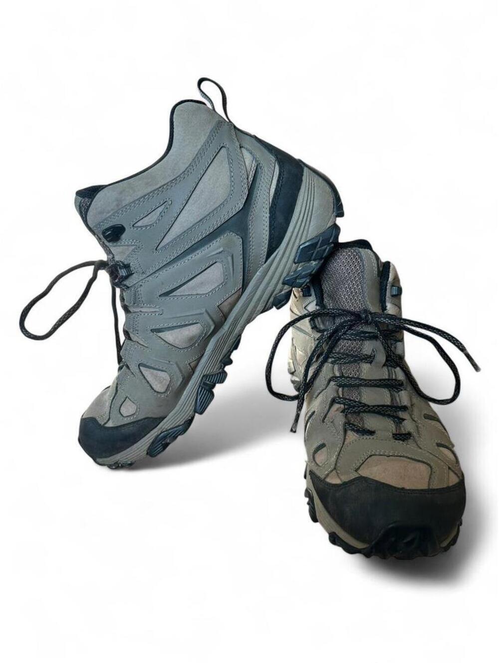 Merrell Moab FST Leather Mid Waterproof Hiking Boots Men’s 13 Boulder Vibram